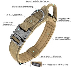 Conjunto de correa de nailon reflectante de lujo personalizado para mascotas, mango cómodo, <span class=keywords><strong>collar</strong></span> de pastor alemán sencillo a la moda para sólido mediano y grande - Product Image 6