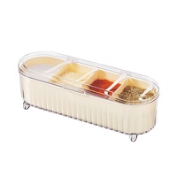 Plastic Food-Grade Kitchen Seasoning Box with Integrated Compartmentalized Condiment Storage Set for Salt and MSG