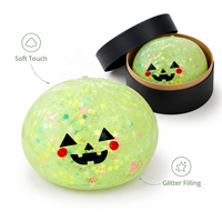 Cadeaux de fête d'Halloween pour filles et enfants : Boîte mystère surprise, Jouet sensoriel anti-stress Fidget Squishy en forme de boulette vapeur, citrouille et œil