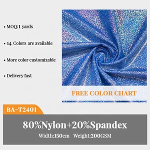 New arrivals sáng bóng bóng Neon cầu vồng chấm kim loại lá 4 cách căng Polyamide spandex vải Dance Rave Mặc Đồ Bơi Vải - Product Image 2