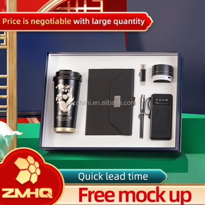 लक्जरी प्रचार कस्टम pu चमड़े नोटबुक पेन वैक्यूम बोतल के साथ यूएसबी फ्लैश ड्राइव छाता पावर बैंक बिजनेस गिफ्ट बॉक्स सेट - Product Image 2