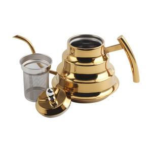 กาต้มน้ำคอห่านสแตนเลสพรีเมียมเคลือบทองสำหรับชงกาแฟดริป - Product Image 5
