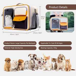 गर्म बिक्री हल्के पालतू जानवर वाहक बैग कस्टम फैशनेबल पालतू बैकपैक टिकाऊ एक्सपेपैक टिकाऊ एक्सपेंड आउटडोर के लिए - Product Image 4