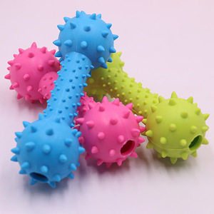 Hot Sale Eco-Friendly TPR Rubber <b>Dumbbell</b> Chew Toy for Dog Teeth Cleaning Intelligence Training - Product Image 1