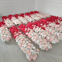 Handgefertigte Künstliche Seidenrosen Lange Blumenreihe für Hochzeiten, Hotel-Zeremonien, Dekoration, Fotografie-Hintergrund und Blumenläufer