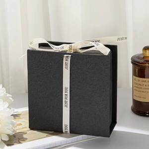 White Ribbon Logo <b>Foldable</b> Gift <b>Box</b> Make-Up Clothes & Accessories Rigid Paperboard with Glossy Lamination - Product Image 4