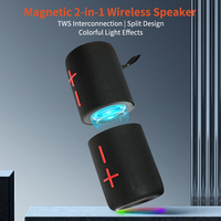 CYBORIS 2 in 1 Speaker Nirkabel Portabel Terpisah IPX6 Tahan Air dengan Magnet dan Dual Speaker, Dilengkapi TWS Pairing untuk Laptop dan Komputer