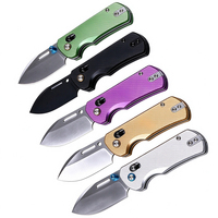 Couteau pliant EDC à roulement à billes avec manche en aluminium CNC, acier D2, pour le camping, la randonnée et la survie