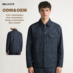 Chaqueta Bomber Vintage Premium para Hombre BRLOOTE, Transpirable, de Poliéster/Algodón, Estilo Denim, para Primavera, Ropa Exterior Informal - Product Image 2