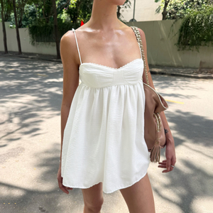 เสื้อสายเดี่ยวผู้หญิงแบบเซ็กซี่ โชว์หลัง ระบายอากาศได้ดี ผ้าทอ รุ่น CAMIS ประจำปี 2026 สีพื้น เอวสูง ทรงเอ สายบาง ไม่มีแขน สไตล์ลำลอง - Product Image 5