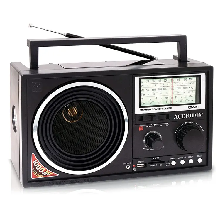 Audio box Rx-5Bt Portable Am FM Sw 3 Band wiederauf ladbare LED-Taschenlampe Solar MP3-Radio mit MP3-Player