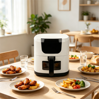 Friteuse à air numérique électrique Vasion 5L avec écran tactile, grille vapeur, économie d'énergie et protection contre la surchauffe pour usage domestique