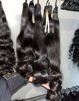 Mèches de cheveux humains indiennes brutes 100 % non traitées, bouclées, ondulées profondes, double trame, couleur naturelle noire, pour femmes noires