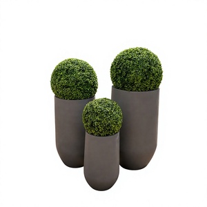 Grands pots à <span class=keywords><strong>fleurs</strong></span> modernes européens en fibre <span class=keywords><strong>de</strong></span> verre et en argile pour l'extérieur, avec trou <span class=keywords><strong>de</strong></span> drainage, durables et écologiques pour la maison et le jardin - Product Image 1