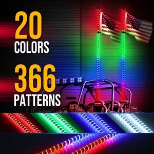 Nuovo 3FT 4FT 5FT 6FT multi-colore illuminato flessibile COB LED frusta bandiera di sicurezza per ATV UTV 4WD Jeep <span class=keywords><strong>moto</strong></span> <span class=keywords><strong>moto</strong></span> - Product Image 6