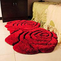 Tapis de sol décoratif pour la maison, prix bas, forme de fleur, style oriental, tapis en polyester touffeté 3D en forme de rose, tapis et carpettes