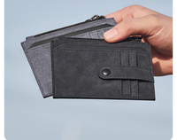 Tas kartu dompet sederhana pria dompet koin Mini pengemudi kulit tempat kartu Bank lisensi tempat kartu bisnis