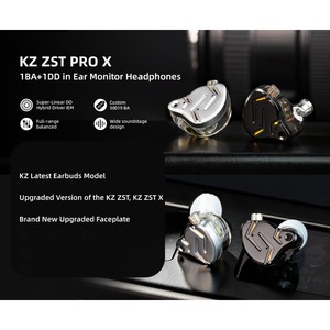 Nouveaux écouteurs intra-auriculaires KZ ZST PRO X 2026, avec transducteur hybride 1BA 1DD, filaires pour le gaming - Product Image 2