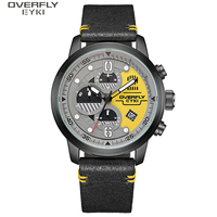 EYKI Montres-bracelets élégantes pour hommes Montre de sport à quartz avec bracelet en cuir Montre pour étudiants pour garçons