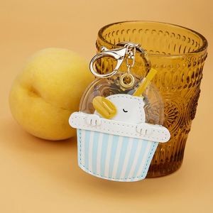 Nouveau style porte-clés en cuir PU mignon en forme de canard, grenouille, panda, ours, pendentifs de sac pour accessoires de voiture, ornements suspendus pour clés - Product Image 4
