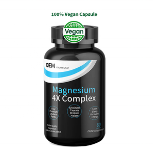 Cápsulas Veganas de Magnesio 4X Complex OEM, 100% a Base de Plantas, Cumplen con las Normas de la UE, Etiquetado y Empaquetado Personalizados, Suplemento Apto para Veganos - Product Image 1