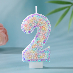 Décorations de gâteau Macaron pour 9ème anniversaire, bougies scintillantes inodores violettes et bleues numéro 9 pour fêtes de filles et de garçons, adorables bonbons - Product Image 5