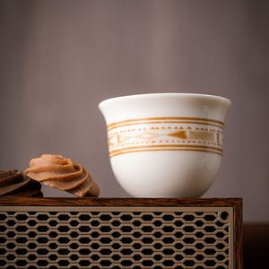 แก้วกาแฟเซรามิกลายอาราเบสก์ขนาด 120 มล./160 มล. รุ่นใหม่ปี 2025 สำหรับใช้ในบ้าน โรงแรม สำนักงาน - Product Image 1