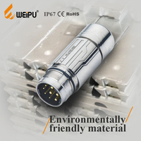 Weipu Connecteur à sertir circulaire en métal étanche IP67 M23 Connecteur de câble 9/12Pin pour l'alimentation