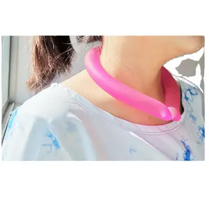 Reusable Hands free Cold Gel Ice Pack Neck Cooling cooler tube for Hot Flashes and Fever