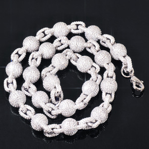 Collier chaîne de <span class=keywords><strong>rap</strong></span> urbain en cuivre incrusté de zircon avec perles rondes, accessoire de mode personnalisé, vente en gros, approvisionnement direct - Product Image 3