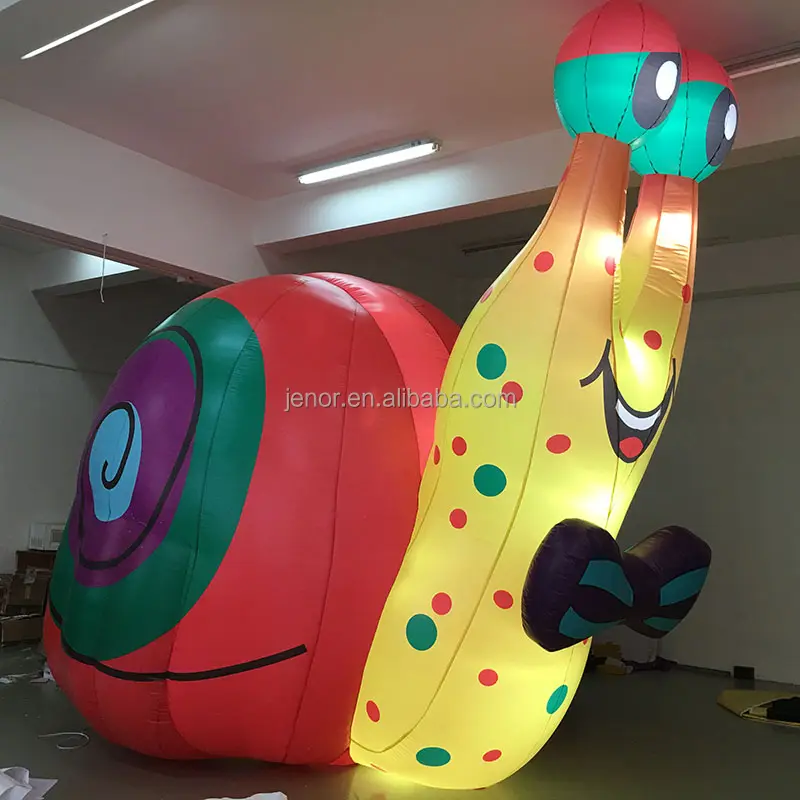 Kleurrijk Led Licht Opblaasbare Slak Opblaasbaar Dier Model Voor Float Parade Decoratie