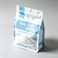 Sachets d'emballage alimentaire personnalisés imprimés, résistants à l'humidité, à fond plat, avec fermeture éclair, pour épices, assaisonnements, sucre et sel