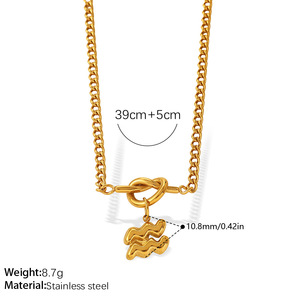 Collar con Colgante de Constelación en Aleación de Zinc Chapado en Oro, Cadena de Caja a la Moda para Mujer, Joyería de Uso Diario - Product Image 2