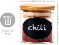 Ensemble de récipients de stockage d'épices hermétiques pour la cuisine, acheter en vrac des pots à épices en verre transparent de 4 oz avec couvercles en bambou
