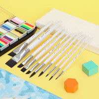 Ensemble de pinceaux pour artistes Pearl White Pinceaux à gouache manche en bois de haute qualité pour l'art et le graffiti pour l'art et les peintures de la maternelle