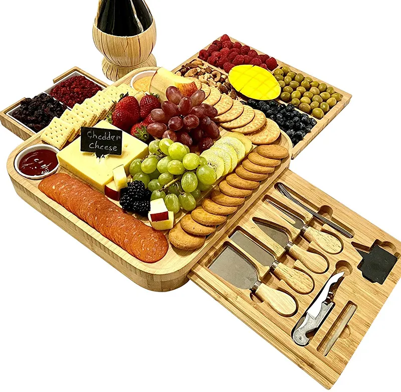 12X18 ceviz Sublimationwholesale büyük Charcuterie kurulu peynir kesme ahşap kayın kesme depolama organizatör kurulu