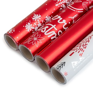 Custom Christmas Tree <b>Pattern</b> Double-Sided Metallized Recyclable Digital Printing Gift Wrapping <b>Paper</b> Roll for Gift Packaging - Product Image 1