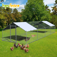 Corral de Metal Galvanizado Resistente para Aves de Corral, 3m X 7.85m X 1.98m, con Techo de PE y Puerta con Cerradura, para Granjas Avícolas y Casas para Mascotas