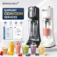 MOSEENER Machine à milkshake commerciale entièrement automatique en acier inoxydable 304, mixeur électrique à vitesse variable, capacité 1,5 L pour