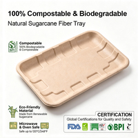 Ecologisch afbreekbare, voedselveilige, wegwerpbaar bakje van 8 inch van suikerrietbagasse voor groenten, met aangepast logo