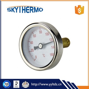 Thermomètre industriel à cadran pour eau chaude, à connexion arrière, en acier inoxydable 304, bimétallique - Product Image 2