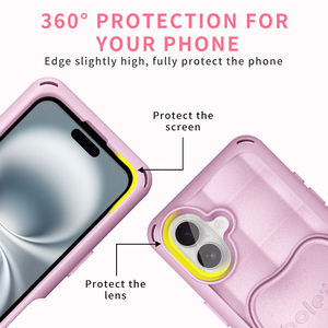 เคสโทรศัพท์กันกระแทก HGD Air-bag Support สีชมพู-ดำ รุ่นหรู สำหรับ iPhone 15 Pro Max 17 16 15 14 13 12 11 Pro Max Plus - Product Image 2