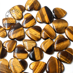 Lot en gros de cabochons œil de tigre en forme de cœur, vendus au poids, avec différentes formes et tailles, utilisés pour la fabrication de bijoux, pierre œil de tigre - Product Image 1