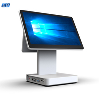 Terminal Punto de Venta de Doble Pantalla PT-2323W, Pantalla de 15.6'', Sistema POS con Cajón de Dinero Automático WIN, Caja Registradora