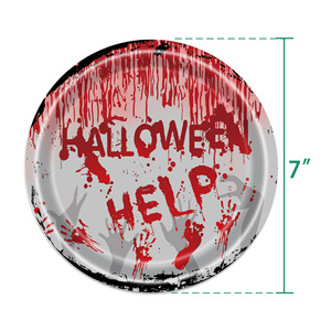 Ensemble de vaisselle d'Halloween à thème main sanglante, 40-60 pièces, assiettes en papier, gobelets, serviettes, fournitures de fête - Product Image 3