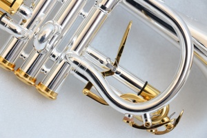Soprano <span class=keywords><strong>Cornet</strong></span> mạ bạc mạ vàng phù hợp cơ thể đồng thau cupronickel Slide EB gây nên Soprano <span class=keywords><strong>Cornet</strong></span> với trường hợp khó khăn - Product Image 2