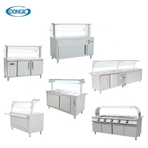 Mostrador de alimentos eléctrico de acero inoxidable para cocina comercial con tapa de vidrio para servir alimentos calientes de una fuente de energía eléctrica - Product Image 1