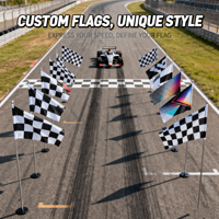 Drapeaux à main personnalisés avec logo, mini drapeaux à carreaux, drapeaux de course automobile