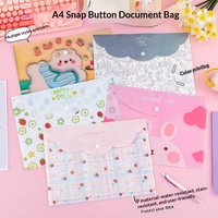 Bolsa de Archivo A4 de PP de Alta Calidad, para Estudiantes, Pruebas, Documentos, Papelería, Almacenamiento Creativo de Oficina, Diseño con Botón a Presión