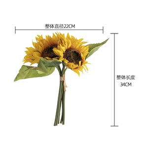 ช่อดอกทานตะวันประดิษฐ์ CallaFloral สีขาวนม งานแฮนด์เมด สำหรับตกแต่งงานแต่งงาน สไตล์ INS สำหรับการค้าอีคอมเมิร์ซข้ามพรมแดน - Product Image 4